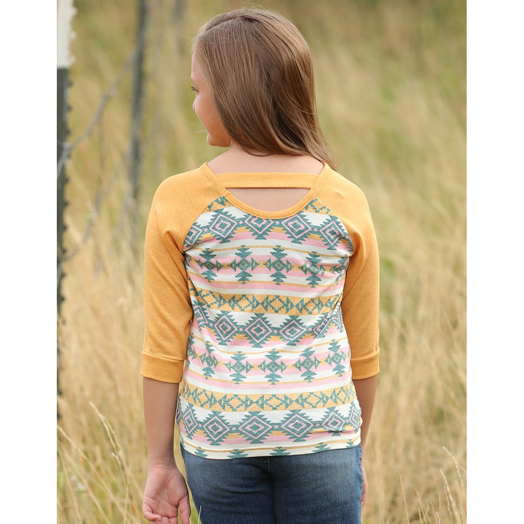 Cruel Girl Girls Raglan Top  Gold