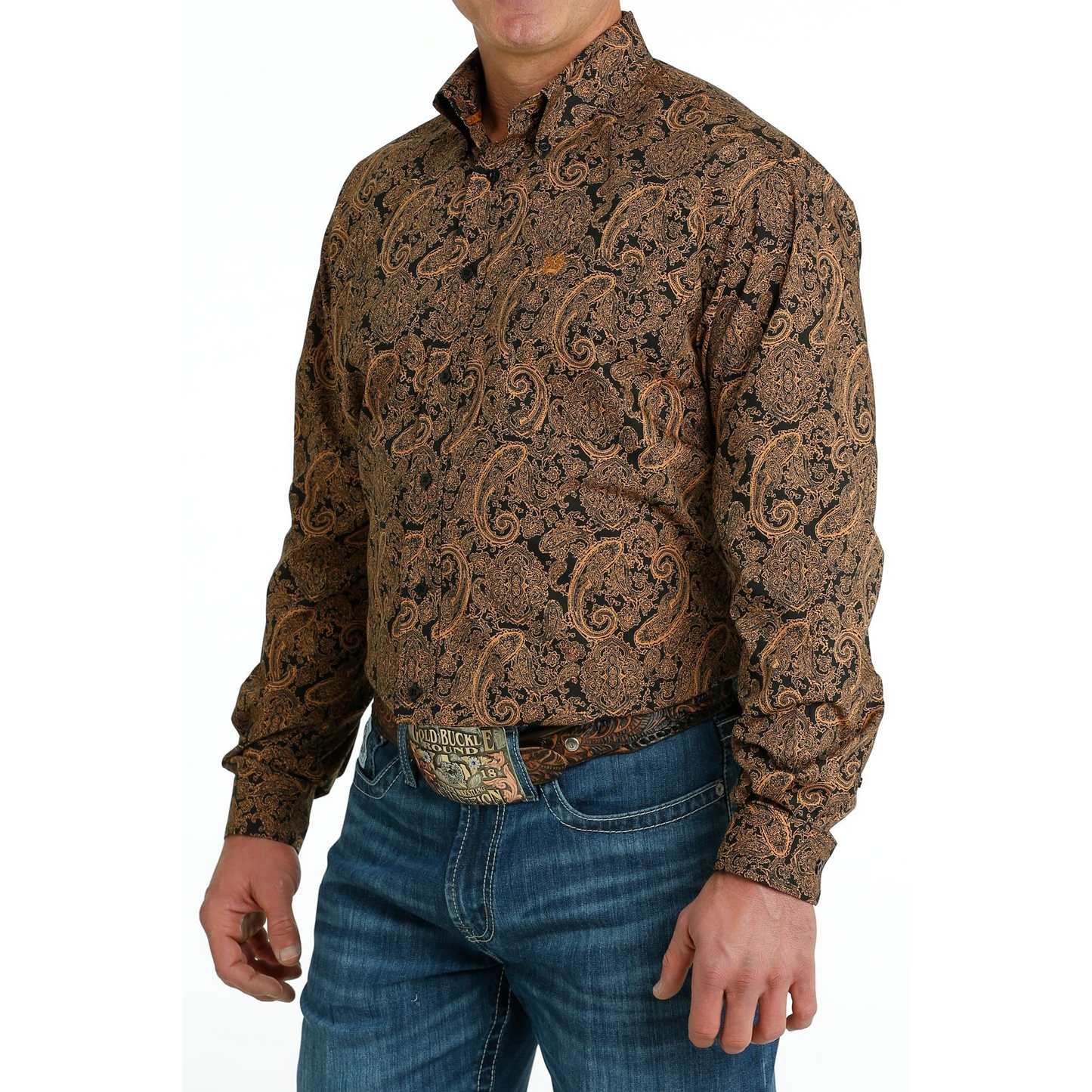 Cinch Men's Long Sleeve Print Shirt - Black