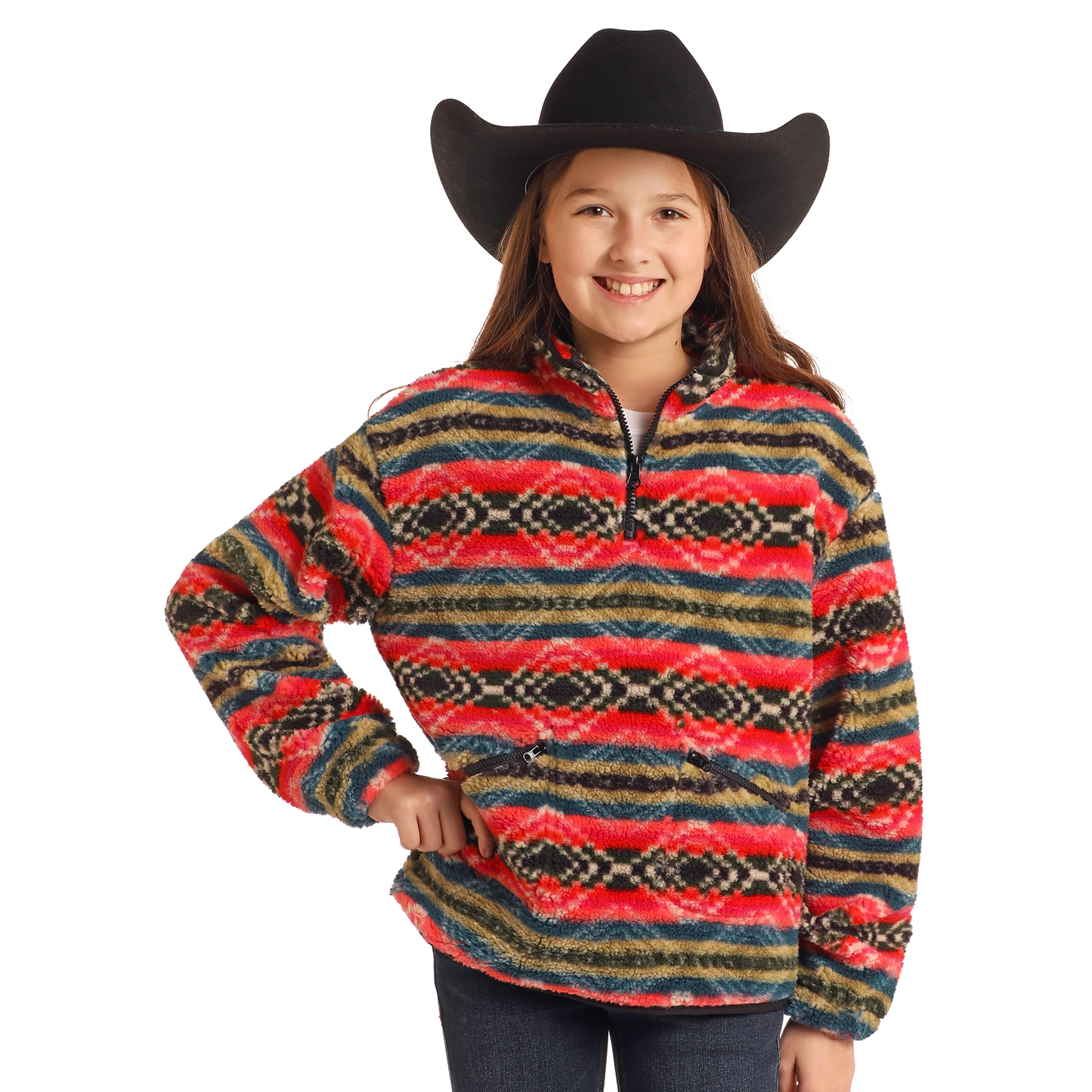 Rock & Roll Girl's Aztec Print Sherpa - Multiple Colours