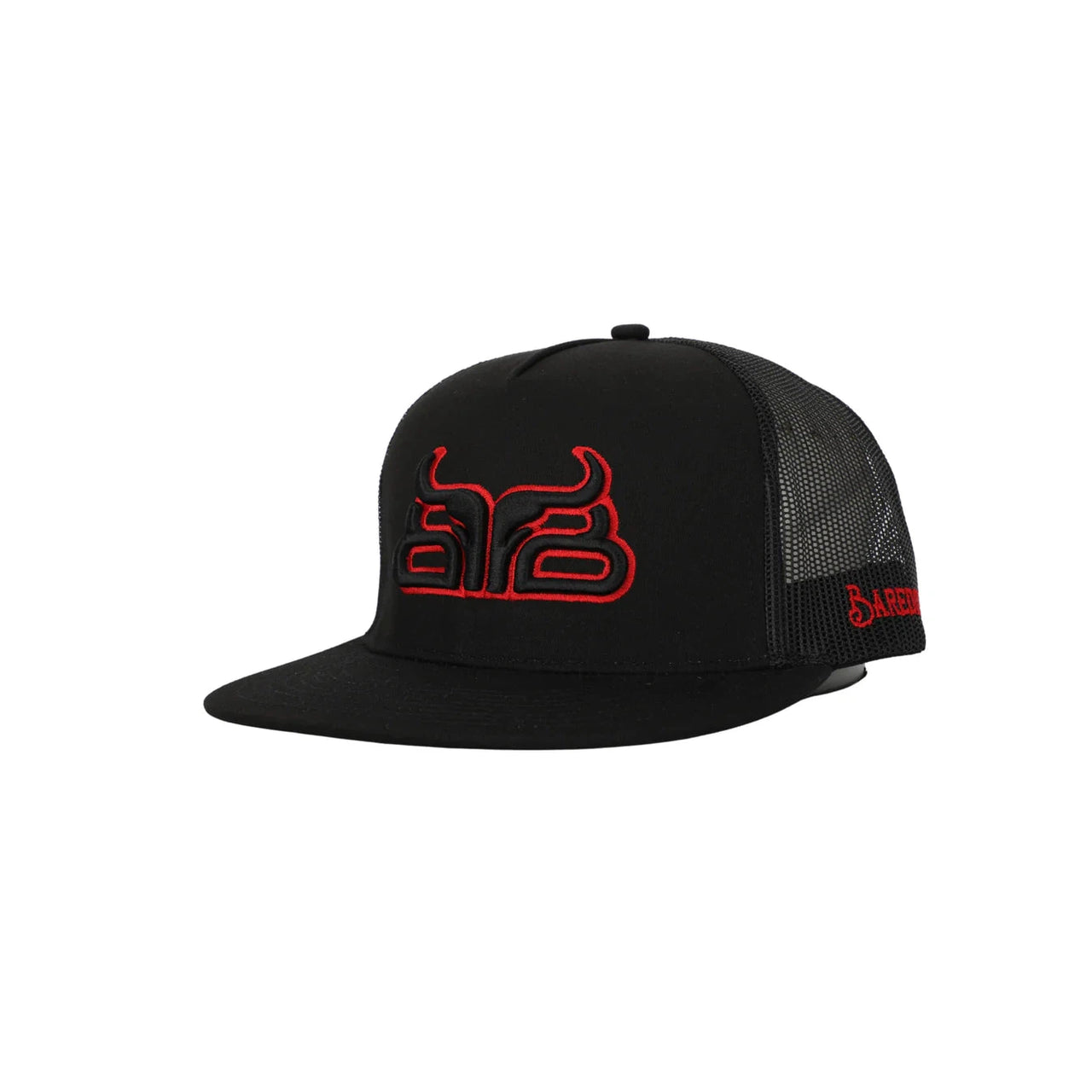 Baredown Brand Ball Cap Red Poll -Flat
