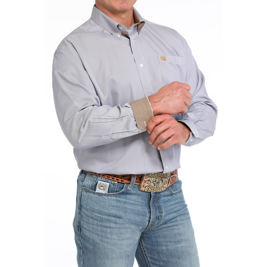 Cinch Men's Stripe Button Down Long Sleeve Western Shirt - Purple