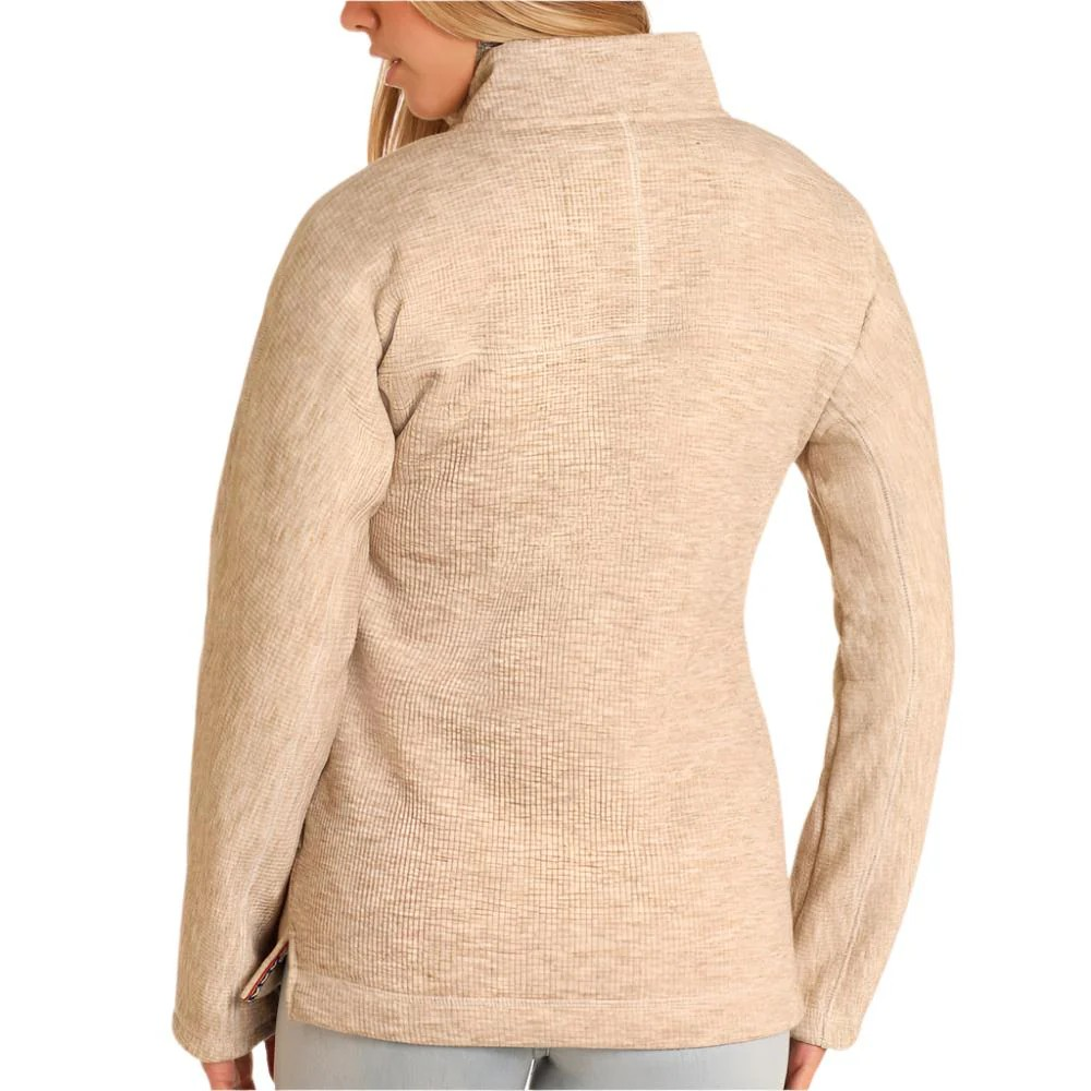 Panhandle Women's Berber Lined 1/4 zip Pullover-Natural