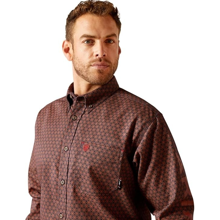 Ariat Men's Long Sleeve Adirondack Work Shirt - Burnt Henna