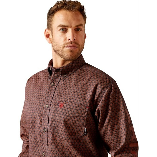 Ariat Men's Long Sleeve Adirondack Work Shirt - Burnt Henna