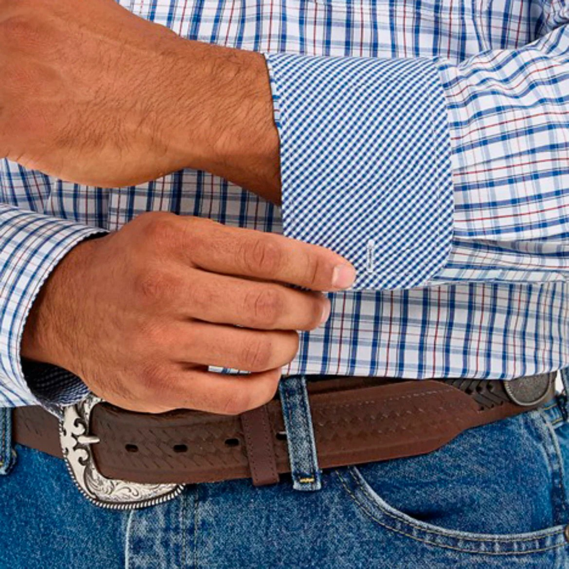 Wrangler Men's George Strait Collection Long Sleeve Shirt - Americana Plaid