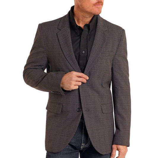 Rock & Roll Men's Plaid Sport Coat - Black