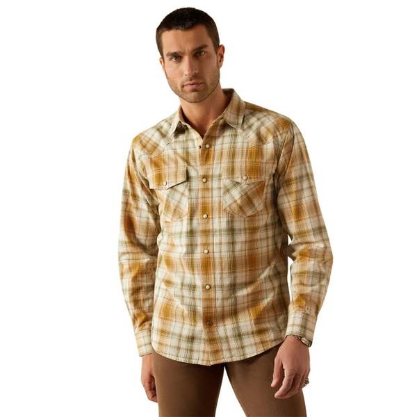 Ariat Men's Long Sleeve Halston Retro Fit Shirt - Khaki