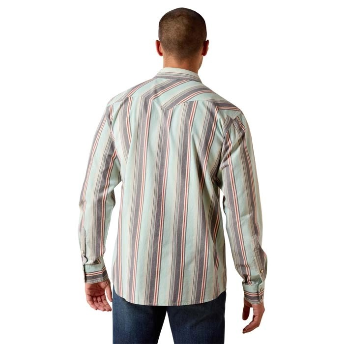 Ariat Men's Hesperus Retro Fit Snap Long Sleeve Shirt - Aquifer Plaid - Irvine Tack & Western Wear