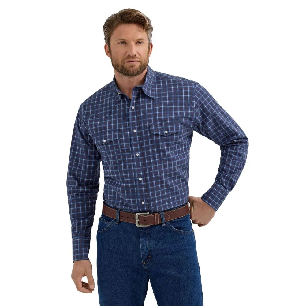 Wrangler Men's Long Sleeve HO24 Western Shirt - Plaid