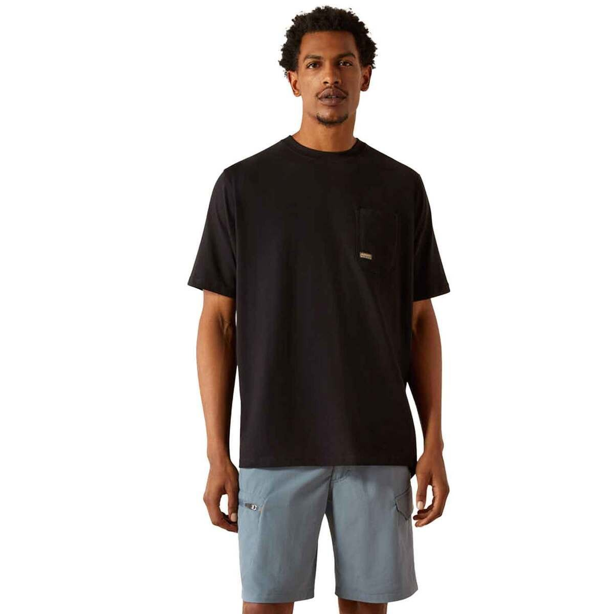 Ariat Men's Rebar Cotton Strong Hardhead Short Sleeve Tee Shirt- Burgundy Heather