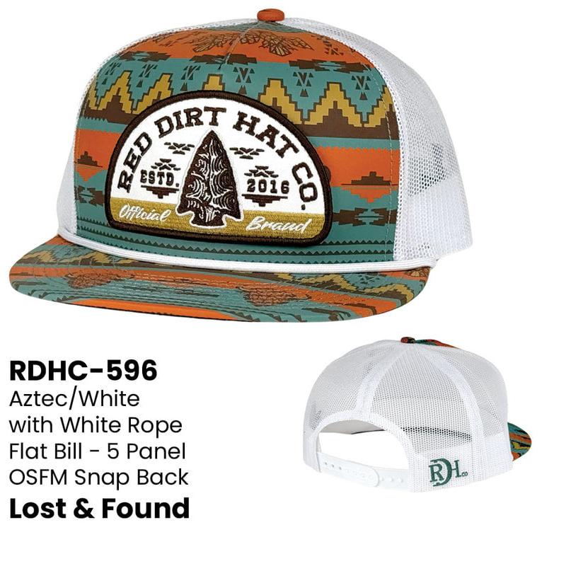 Red Dirt Lost &amp; Found Flat Brim Cap - Aztec/White