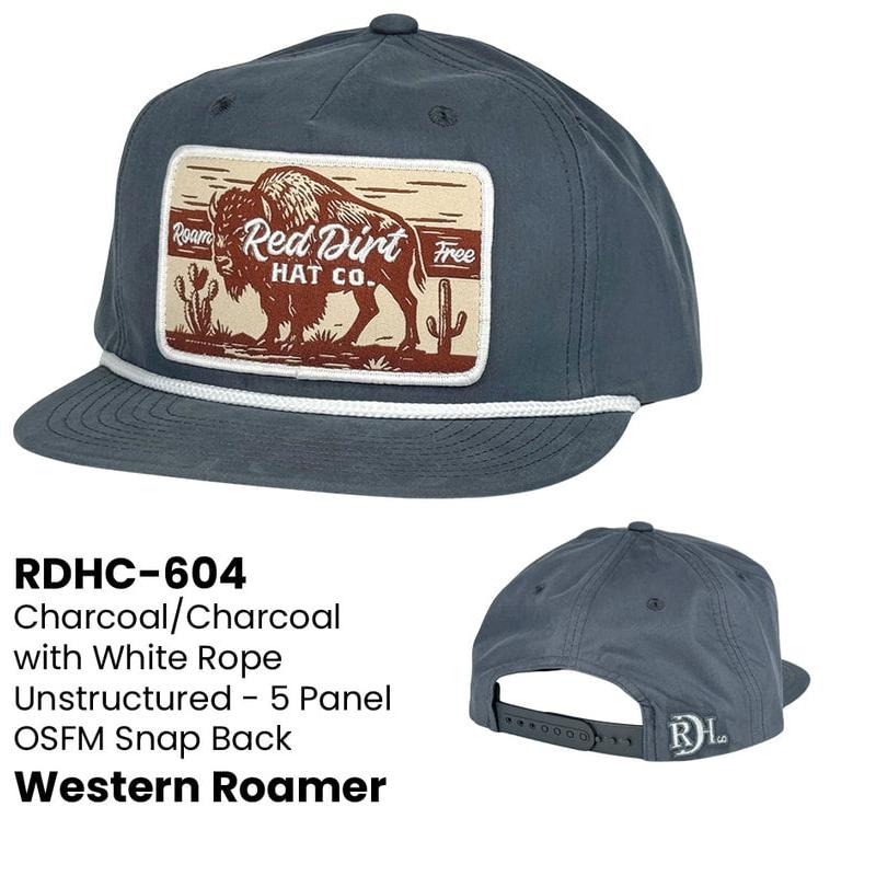 Red Dirt Western Roamer Flat Brim Cap - Charcoal