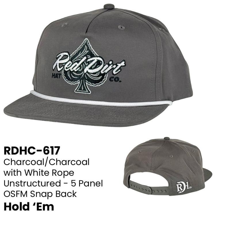 Red Dirt Hold Em! Flat Brim Cap - Charcoal
