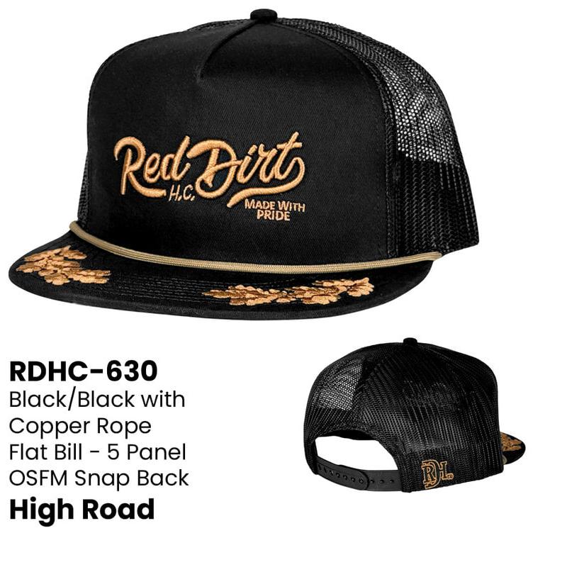 Red Dirt High Road Flat Brim Cap - Black