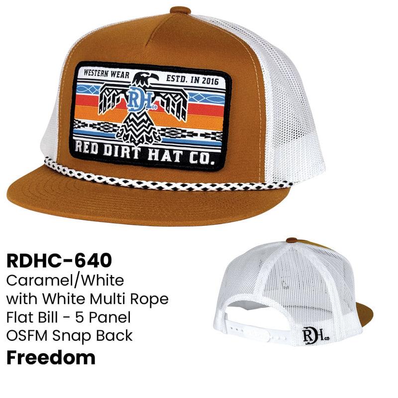 Red Dirt Freedom Flat Brim Cap - Caramel/White