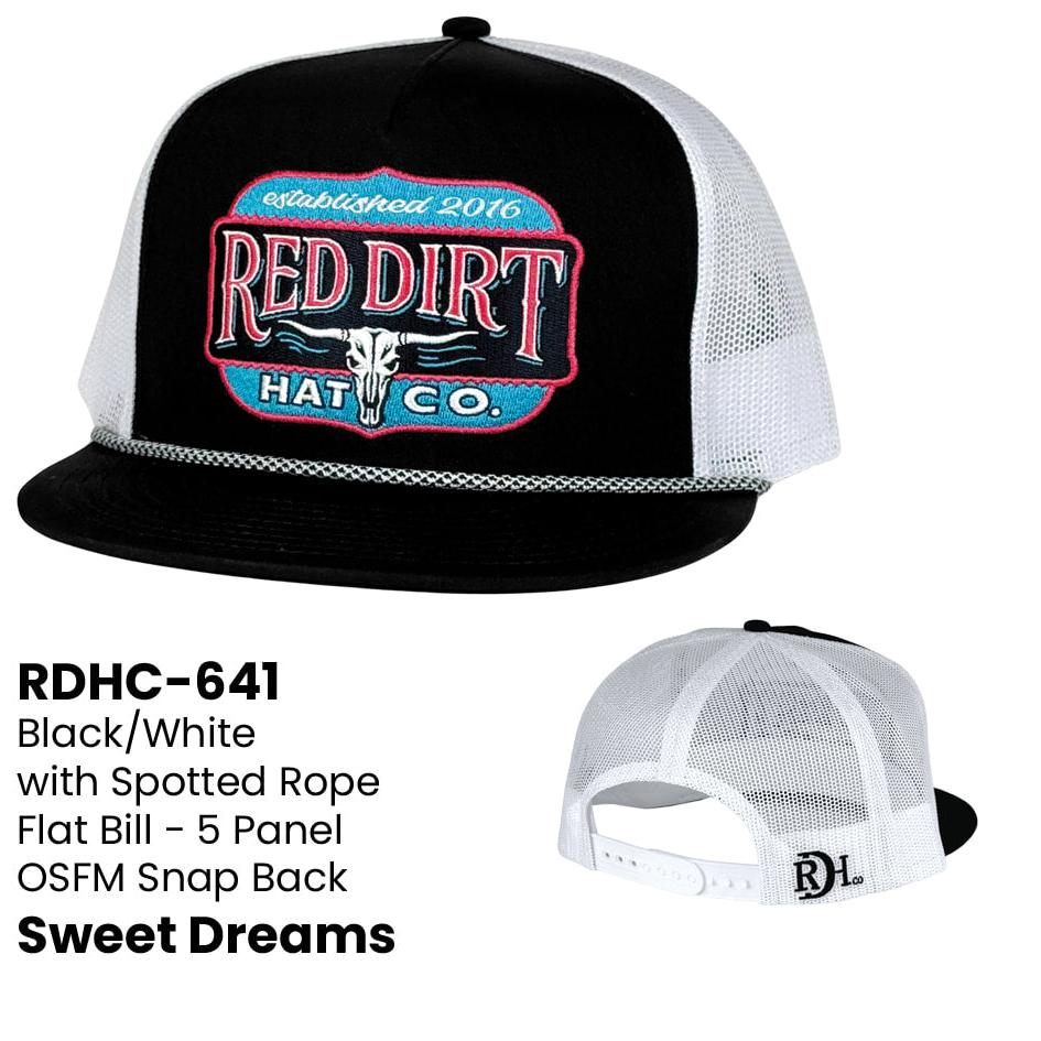 Red Dirt Sweet Dreams Flat Brim Cap - Black/White