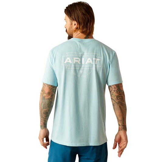Ariat Men's Short Sleeve Southwest Simple Tee Shirt - Sky Blue Heather