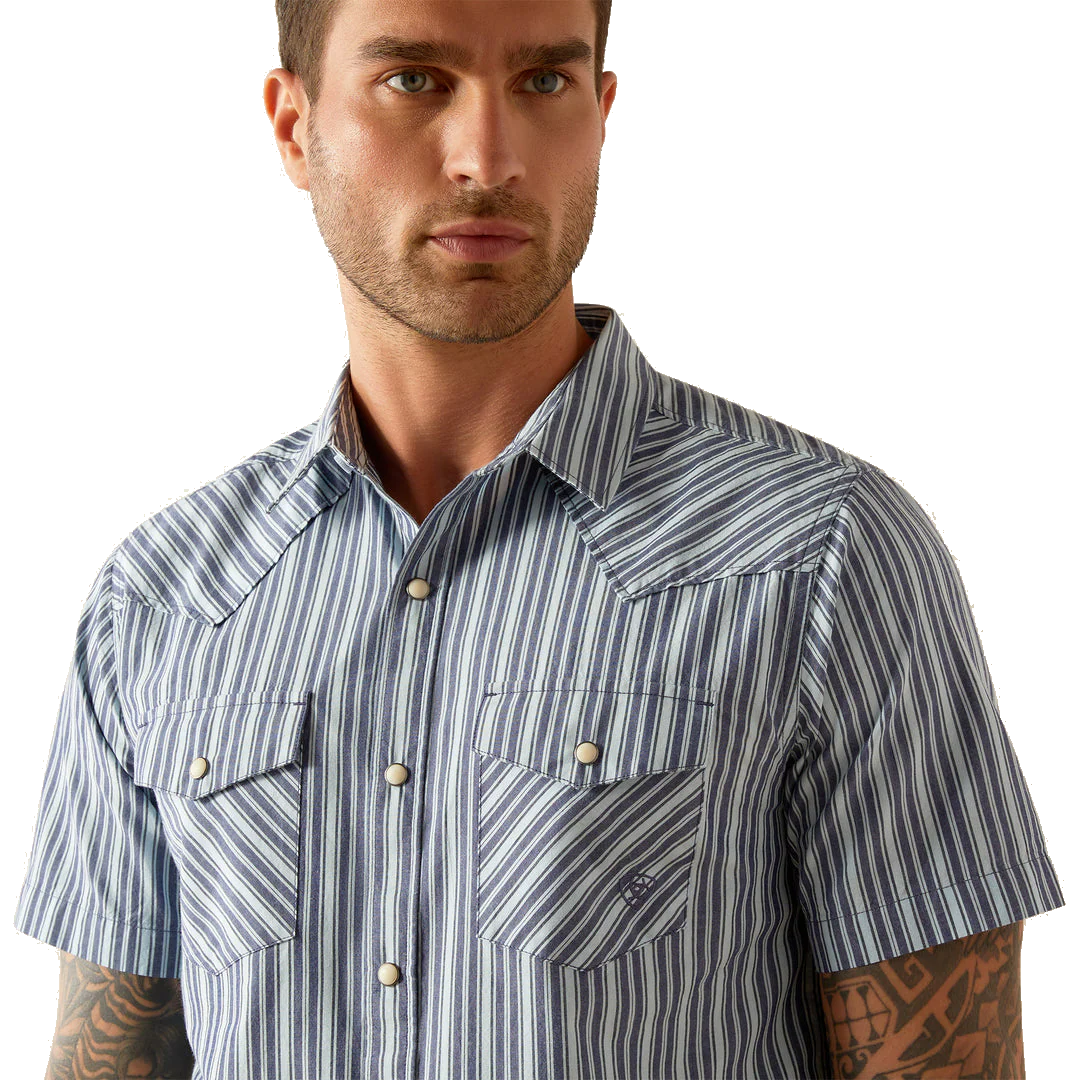 Ariat Men's Short Sleeve Hyder Retro Fit Shirt - Blue