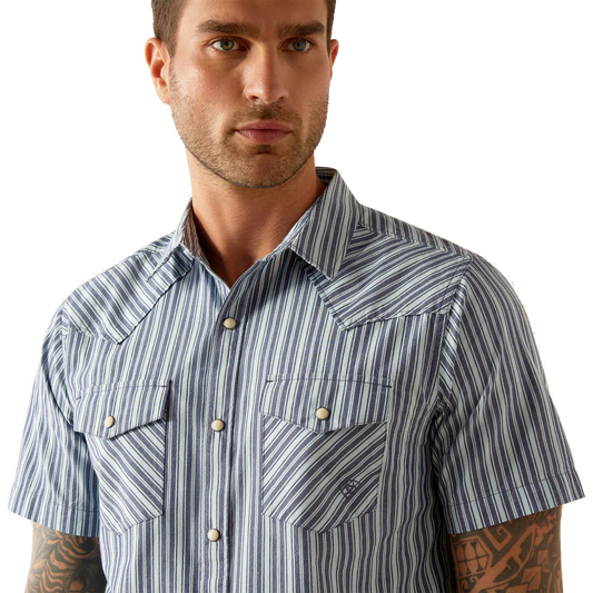 Ariat Men's Short Sleeve Hyder Retro Fit Shirt - Blue