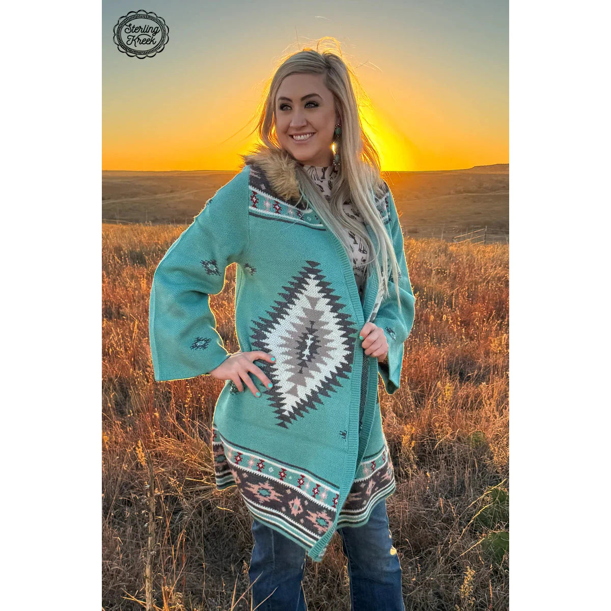 Sterling Kreek Women's Rio Knit Cardigan - Turquoise