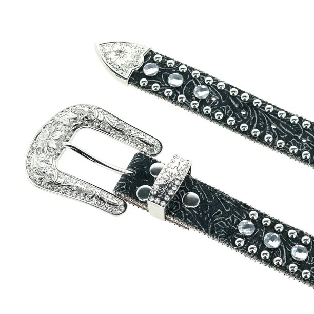 Blazin Roxx Women's Rhinestone Belt - Distressed Black