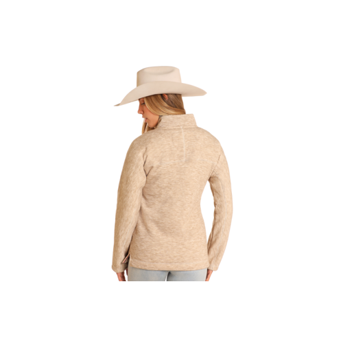 Panhandle Women's Berber Lined 1/4 zip Pullover-Natural