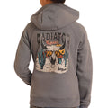 Rock & Roll Boy's Graphic Skull Print Hoodie - Dark Grey
