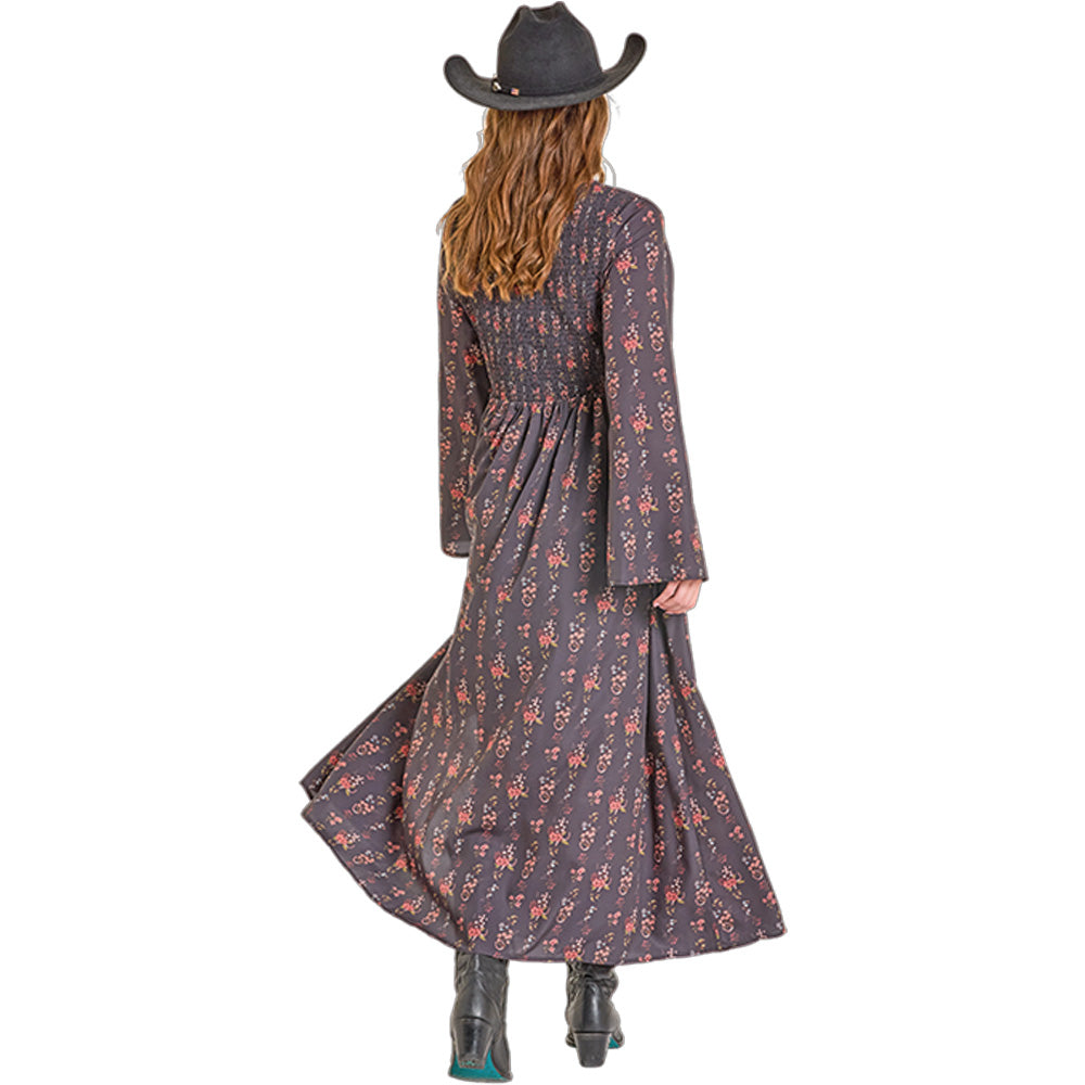 Rock & Roll Women's Floral Printed Dress - Black