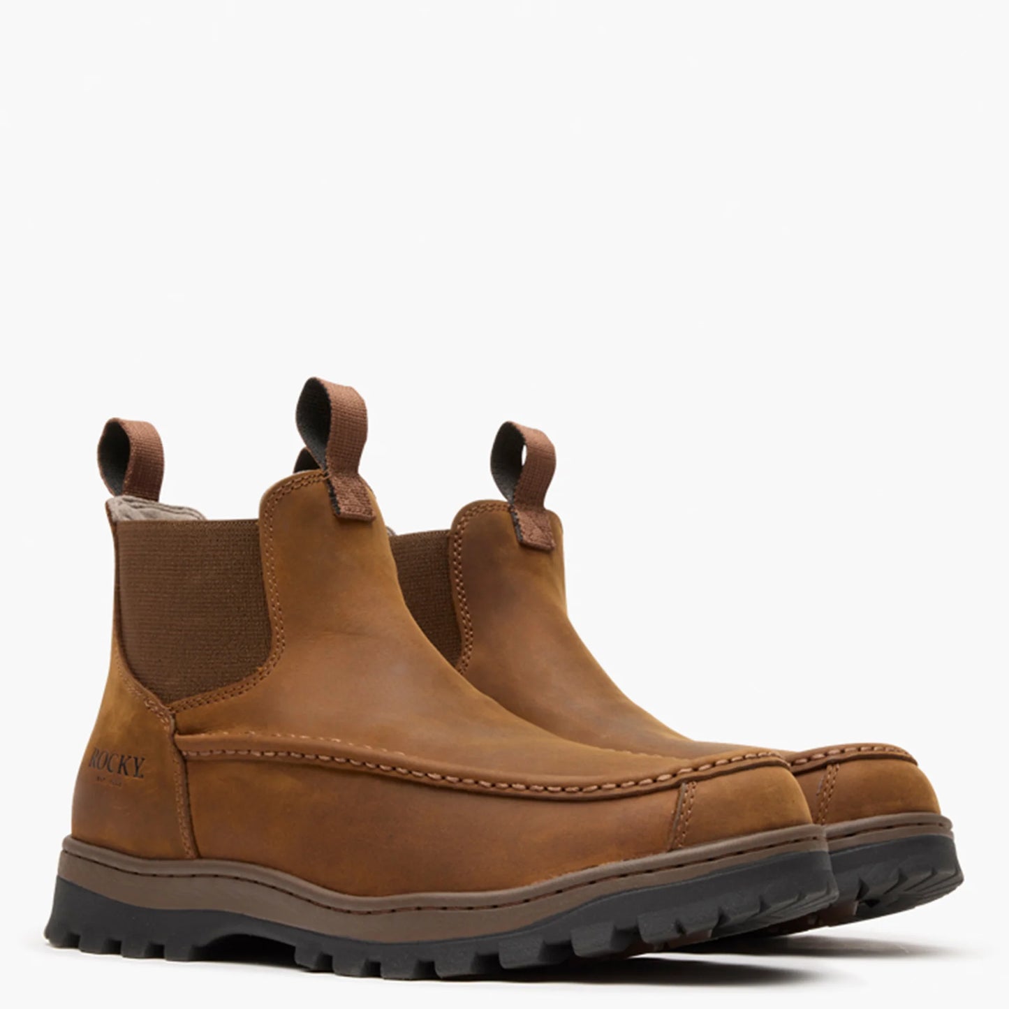 Rocky Men's Outback LTE Moc Toe Chelsea Outdoor Boot - Brown