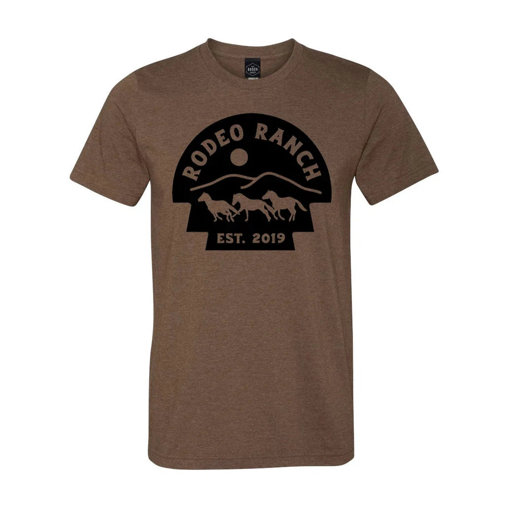 Rodeo Ranch Wild Horse Short Sleeve Shirt - Heather Brown