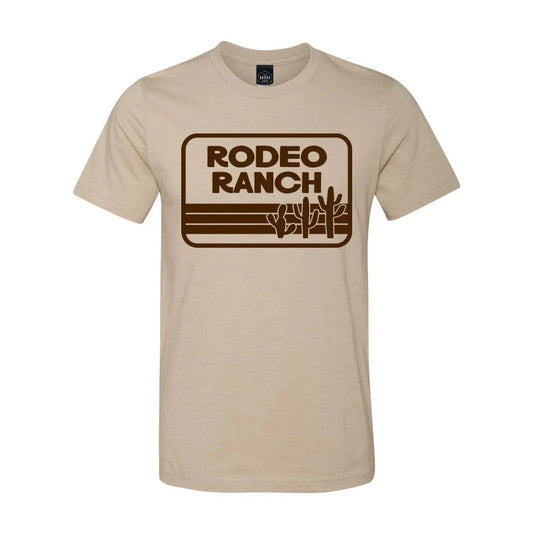 Rodeo Ranch Retro Cactus Short Sleeve Shirt - Heather Tan
