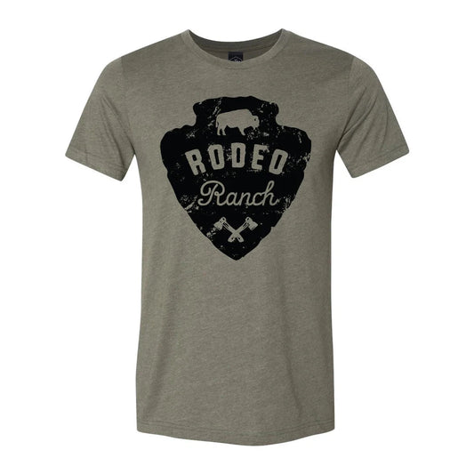 Rodeo Ranch Arrowhead Short Sleeve Shirt - Heather Military Green