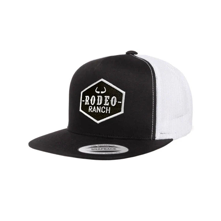 Rodeo Ranch Classic Logo Flat Brim Hat - Black/White