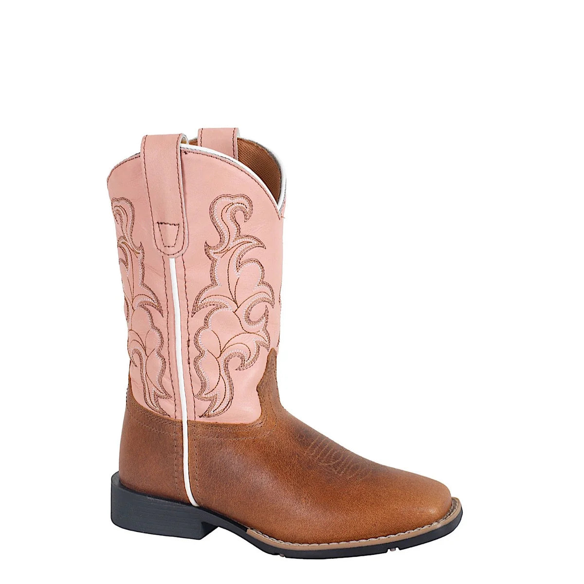 Roper Girl's Burnished Leather Western Boots- Tan