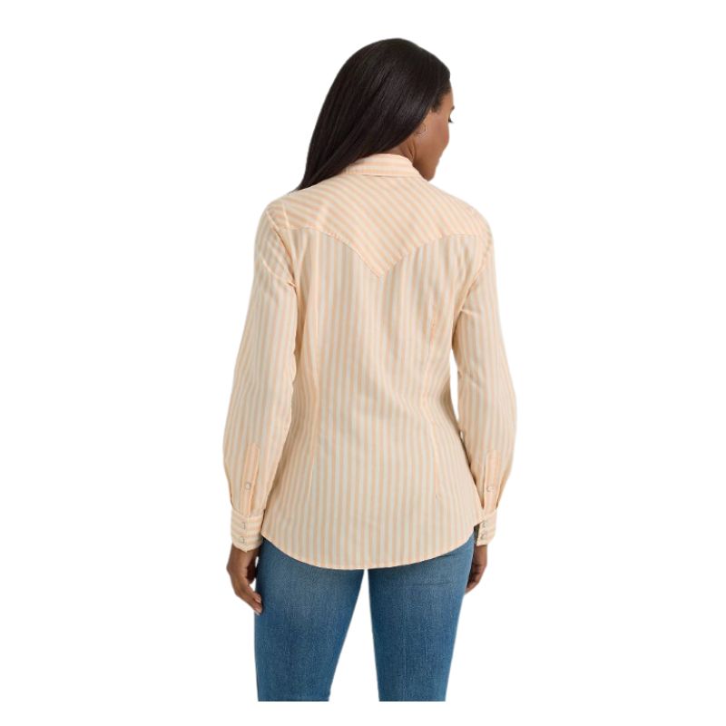 Wrangler Women's Long Sleeve Retro Western Dress Shirt- Pink