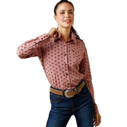 Ariat Women's Wrinkle Resist Kirby Long Sleeve Shirt - Red River Geo