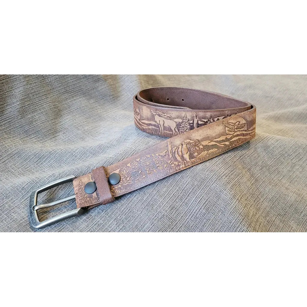 Barrett Men's Grizzly  Embossed Belt - Brown