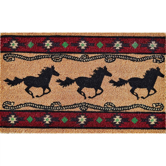 El Paso Outdoor Coir Mat - Running horses