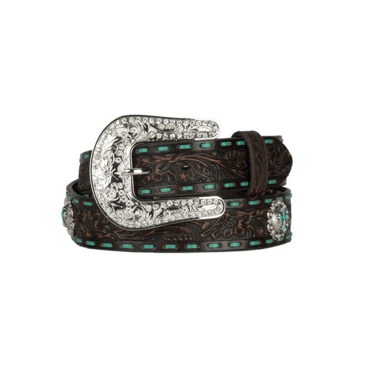 Nocona Women's Floral Embossed Buckstitched Belt - Brown