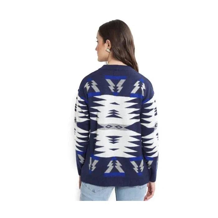 Myra Women's Thunder Cardigan - Navy & White