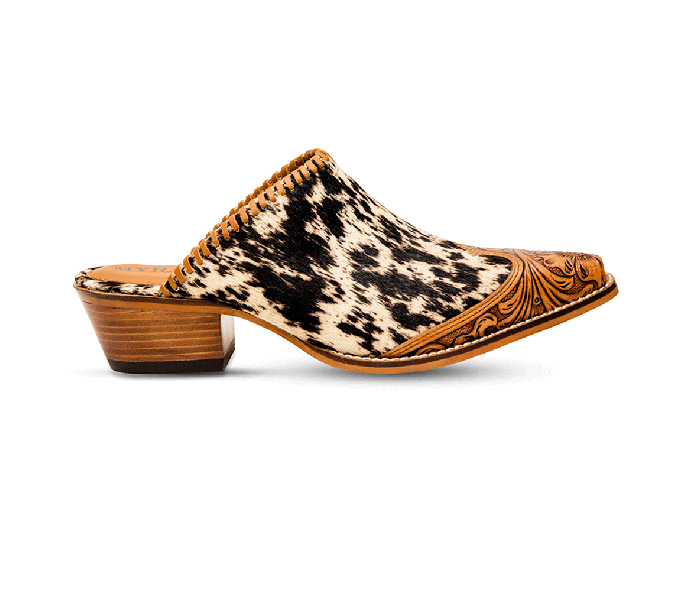 Myra Heely Western Hand Tooled Mules
