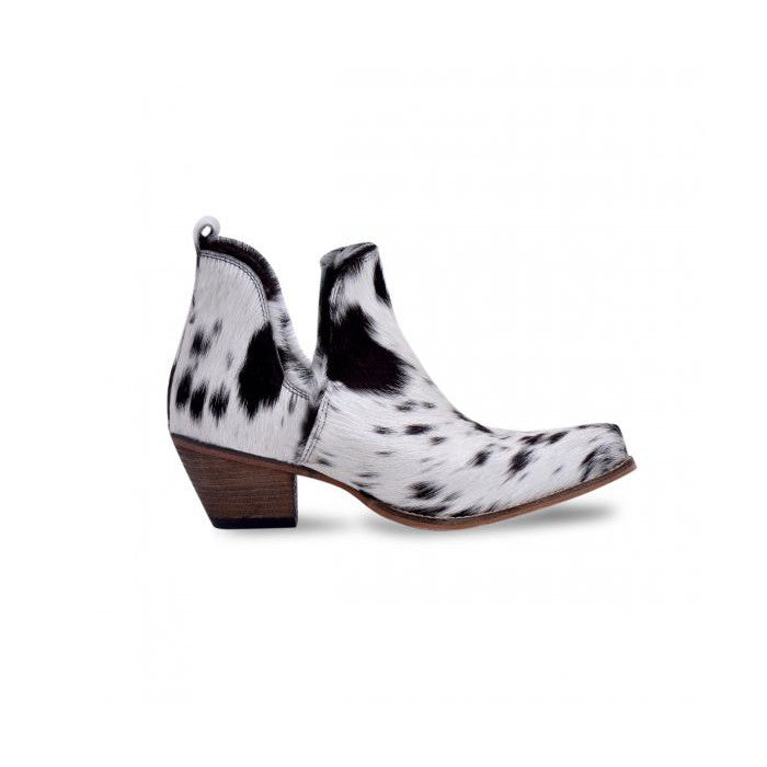 Myra Women's Sunset Bloom Split-Top Hair-On Hide Boots - Black & White