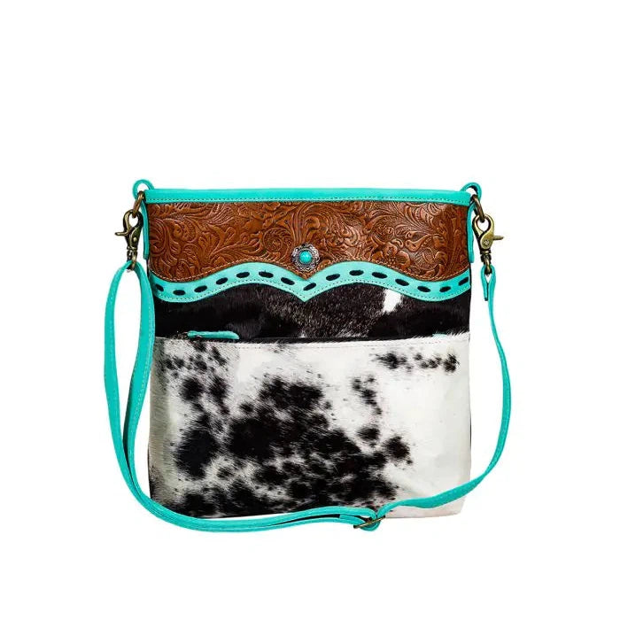 Myra Stellona Canyon Canvas & Hair on Bag - Center Concho