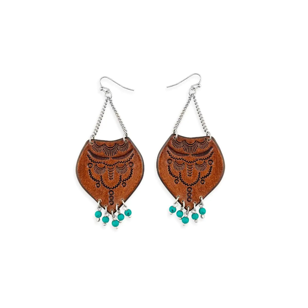 Myra Women's Blazing Mesa Hand-Tooled Leather Earrings