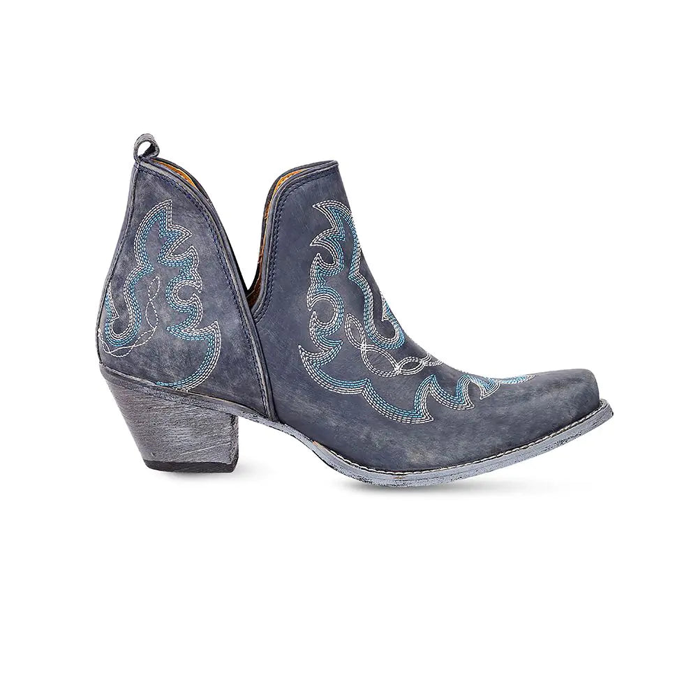 Myra Women's Maisie Stitched Leather Boots - Dusty Blue