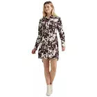 Wrangler Women's Long Sleeve Cow Print Snap Down Dress- Brown