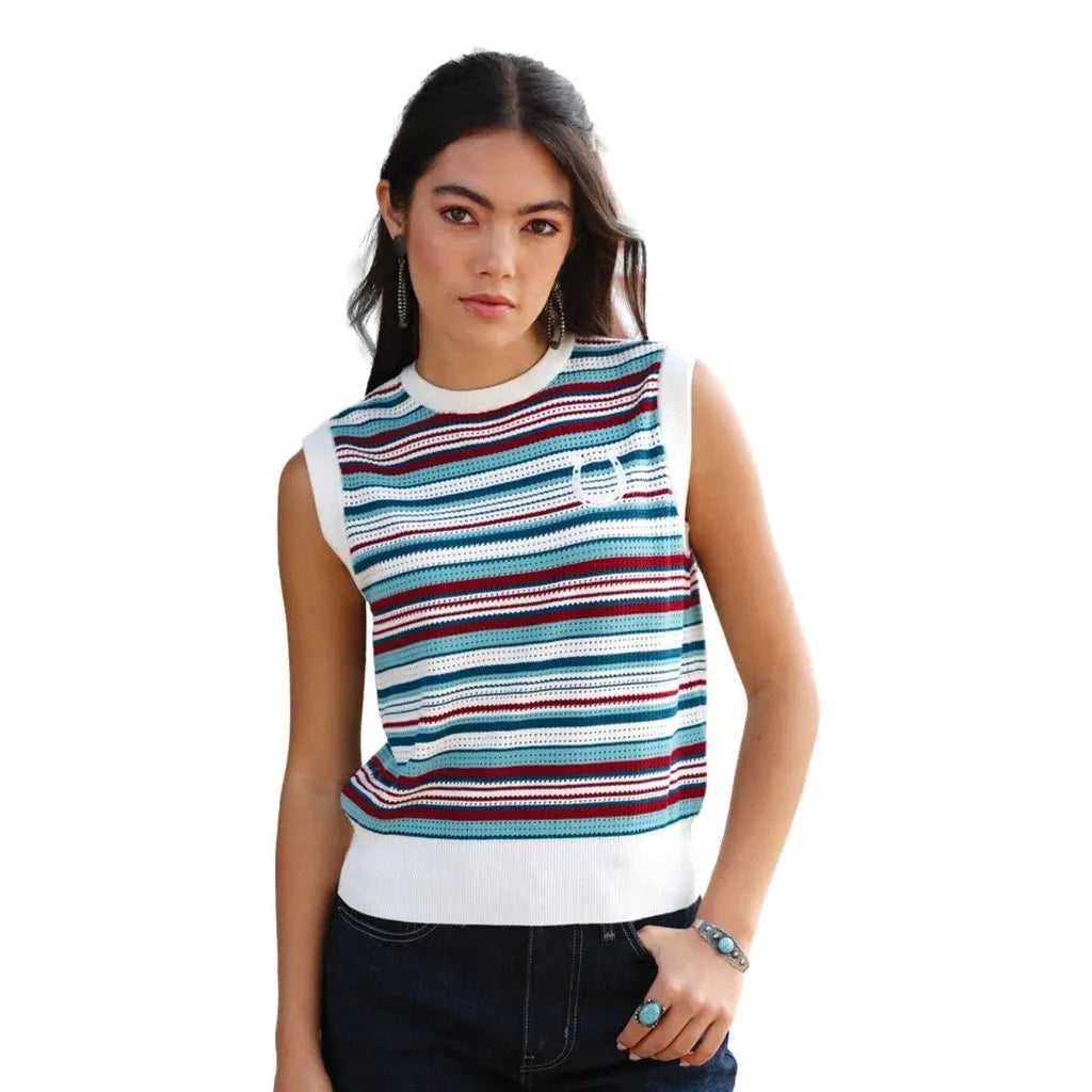 Cinch Women's Sleeveless Sweater Tank- Multi