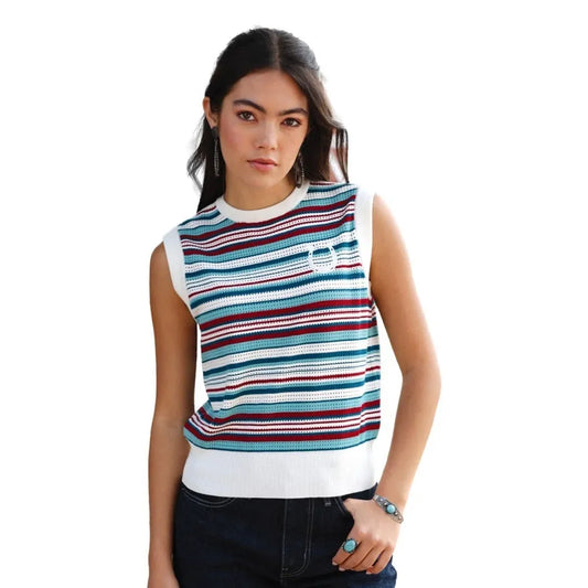 Cinch Women's Sleeveless Sweater Tank- Multi