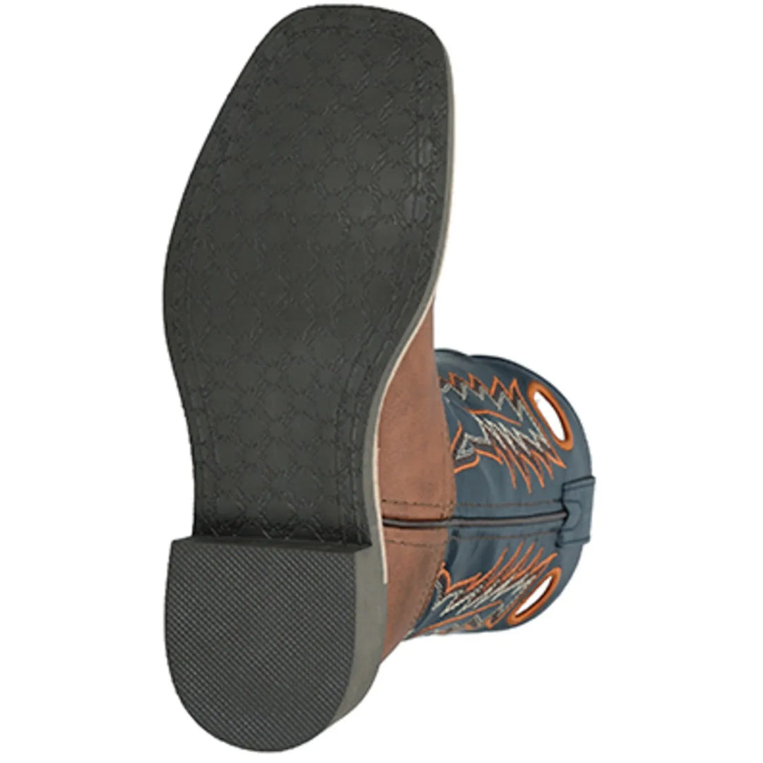 Smoky Mountain Boots Youth El Paso Cowboy Boots-Brown/Navy - Irvine Tack &amp; Western Wear