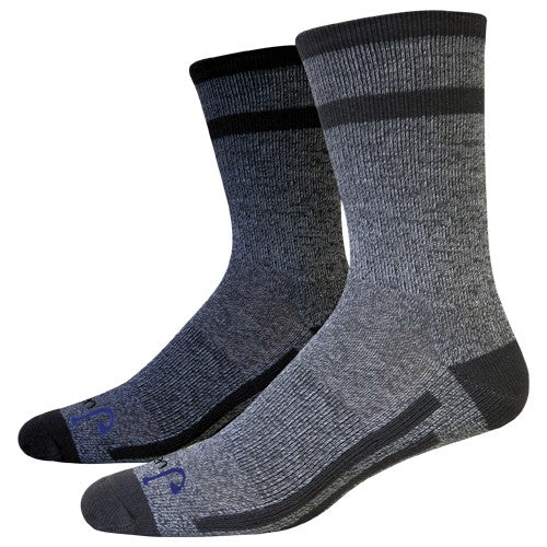 Justin Men's 2-Pack Just Dry Crew  Socks - Marled Grey/Marled Black